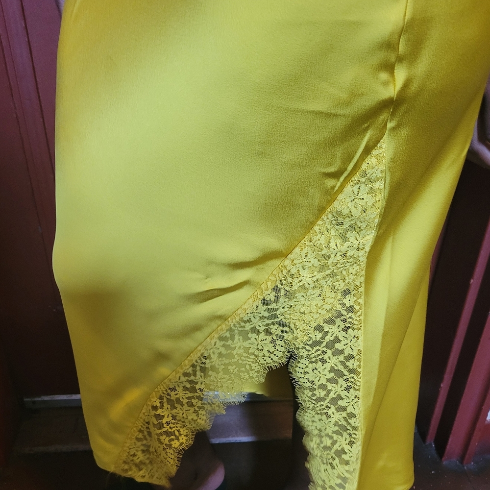 FUTURE COLLECTIVE WOMEN'S YELLOW MAXI SLIP DRESS SIZE M - Picture 8 of 13